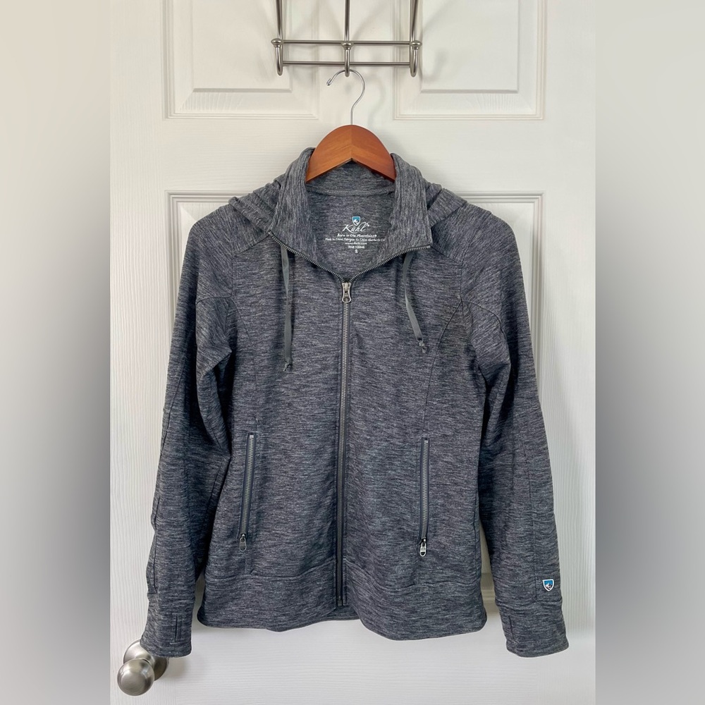 Kuhl Heather Gray Logo Zip Up Hoodie